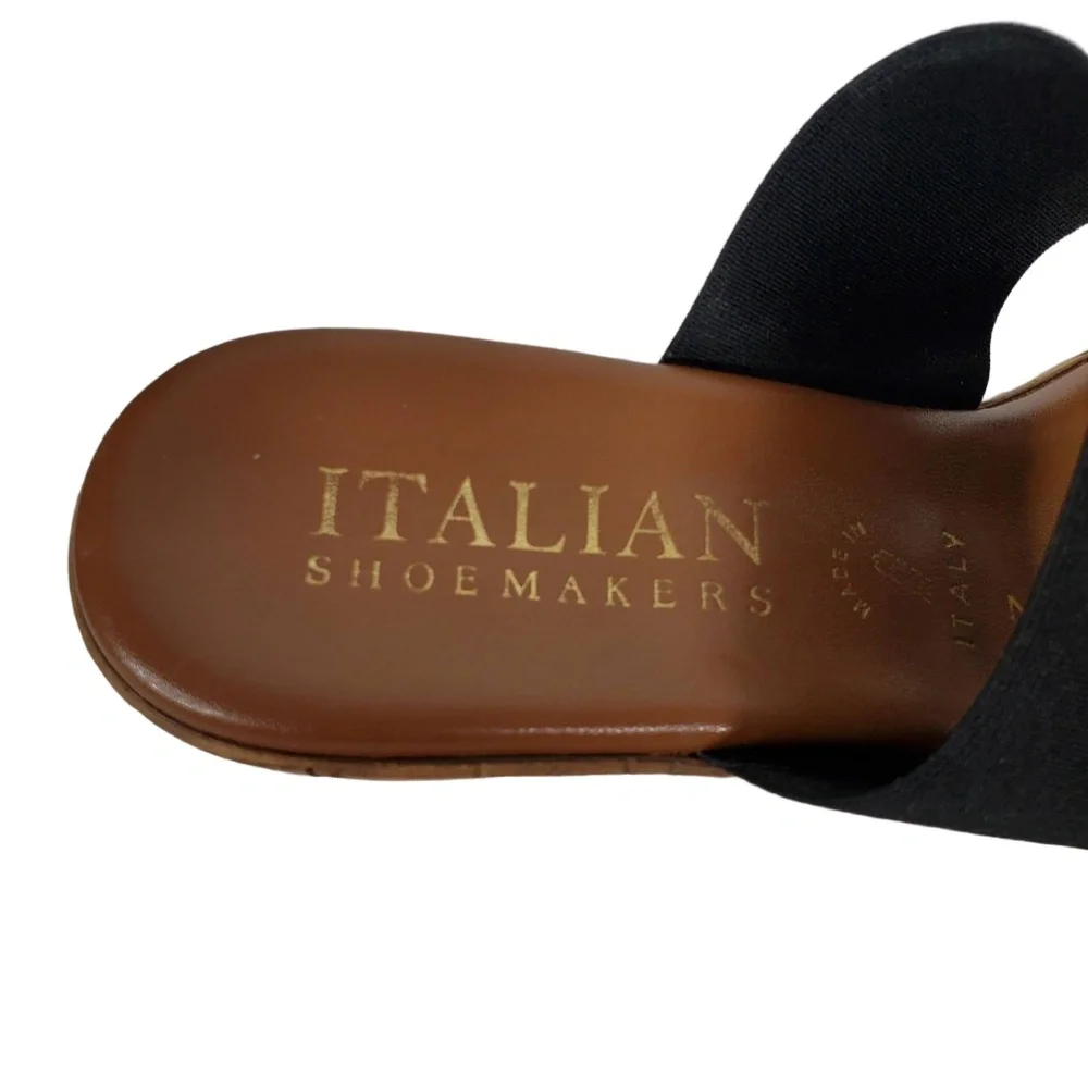 Italian‎ Shoemakers Krissy Wedge Sandal Black and Brown Strap Size 7